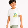 Boys Abstract Pocket Detail Cotton T-Shirt – Off White Casual Half Sleeve Tee
