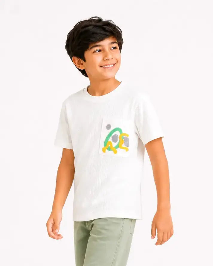 White Premium Casual Boys  Soft Cotton T-Shirt BloomUp