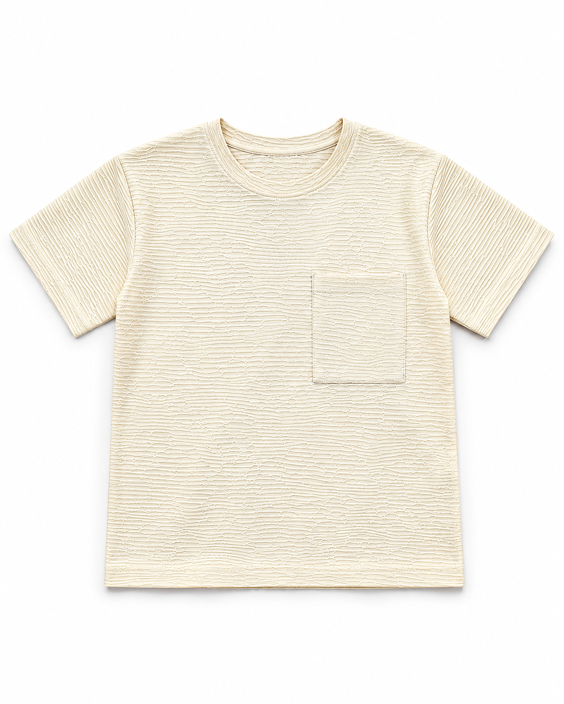 Boys Cream Short Sleeved Shirt Soft Cotton T-Shirt BloomUp