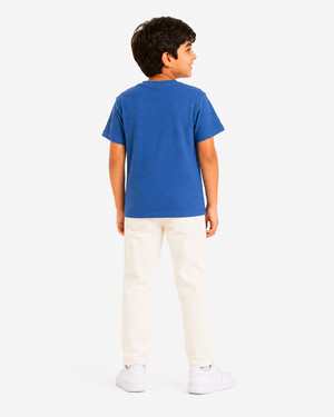 Boys Blue Short Sleeved Shirt Soft Cotton T-Shirt BloomUp