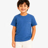 Boys Blue Textured Cotton T-Shirt – Casual Pocket Detail Half Sleeve Tee