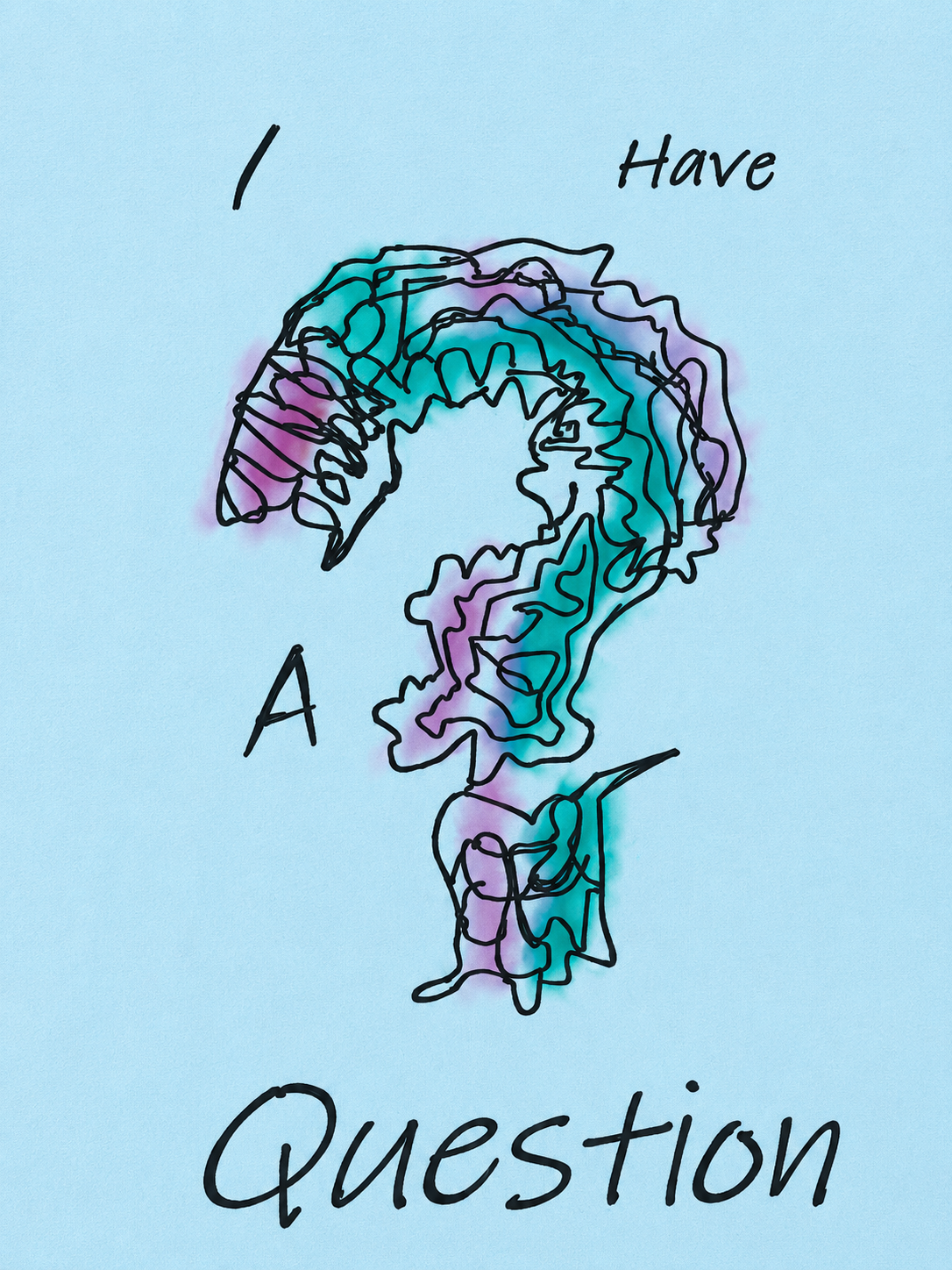 Boys “I Have A Question” Graphic Cotton T-Shirt – Sky Blue Casual Half Sleeve Tee for Kids BloomUp