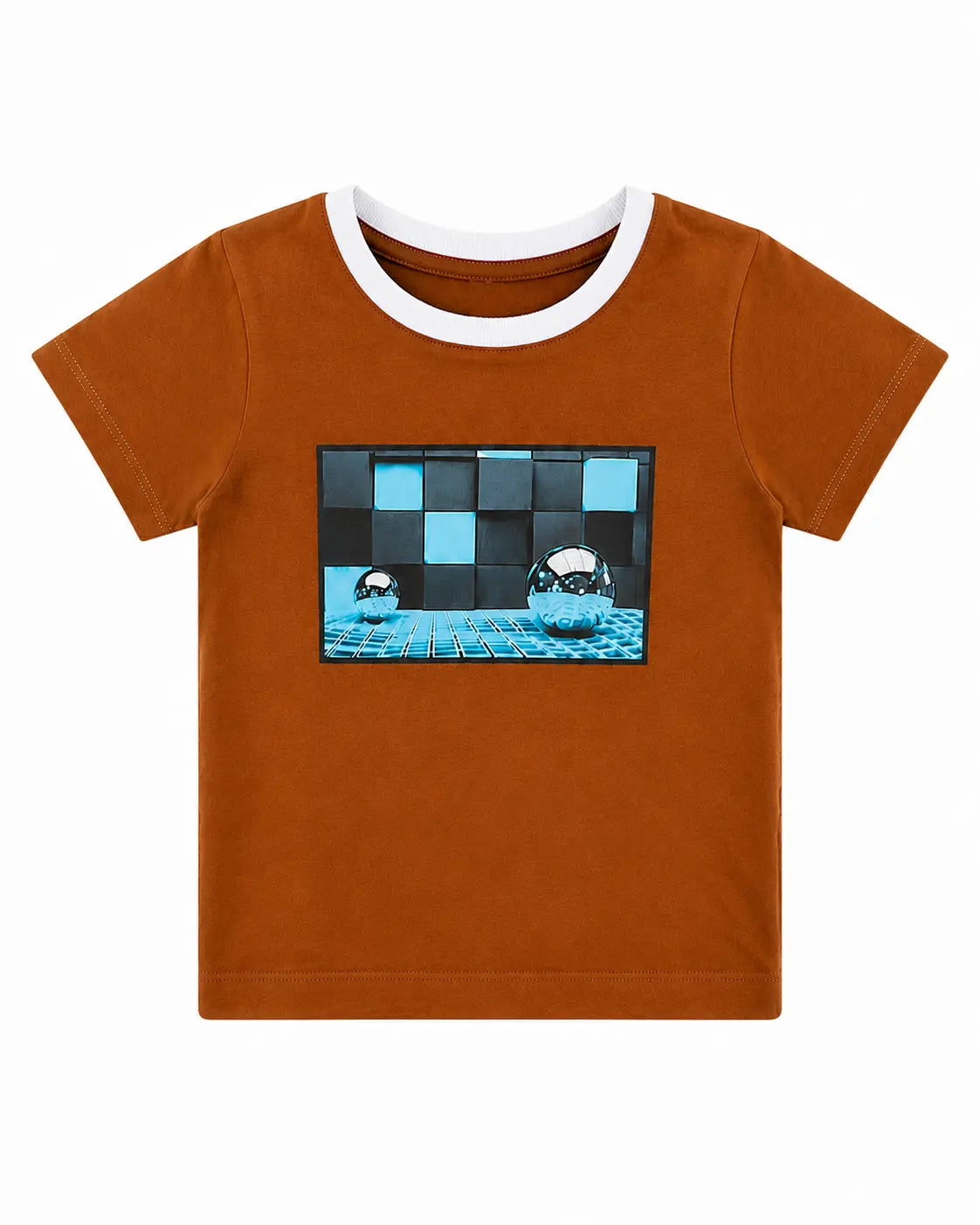BloomUp Brown Space Graphic Kids T-Shirt – Premium Cotton Casual Wear TeeBrown Space Graphic Kids T-Shirt – Premium Cotton Casual Wear Tee
