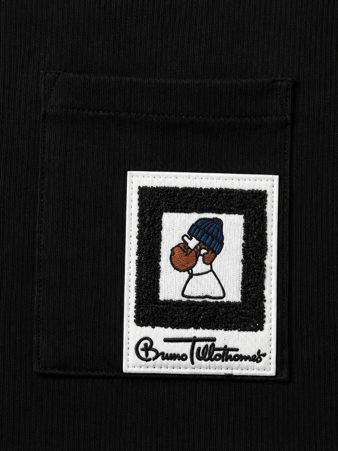 Boys Black Textured Cotton T-Shirt – Casual Pocket Detail Half Sleeve Tee for Kids BloomUp