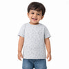 Grey Minimal All-Over Printed Kids T-Shirt – Soft Cotton Casual Summer Wear for Boys