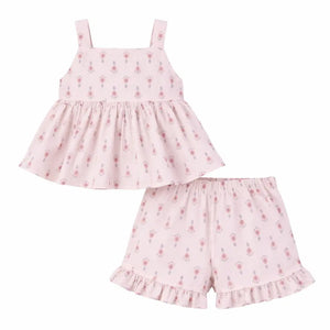 Pink Floral Print Kids Co-ord Set – Soft Cotton Summer Wear for Girls BloomUp