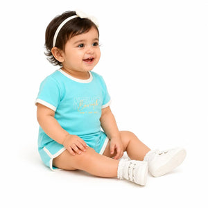 Sky Blue Graphic T-Shirt & Shorts Co-ord Set for Girls – Soft Cotton Summer Kids Outfit BloomUp