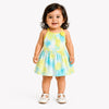 Yellow Tie-Dye Halter Top & Skirt Co-ord Set for Girls – Soft Cotton Summer Kids Outfit