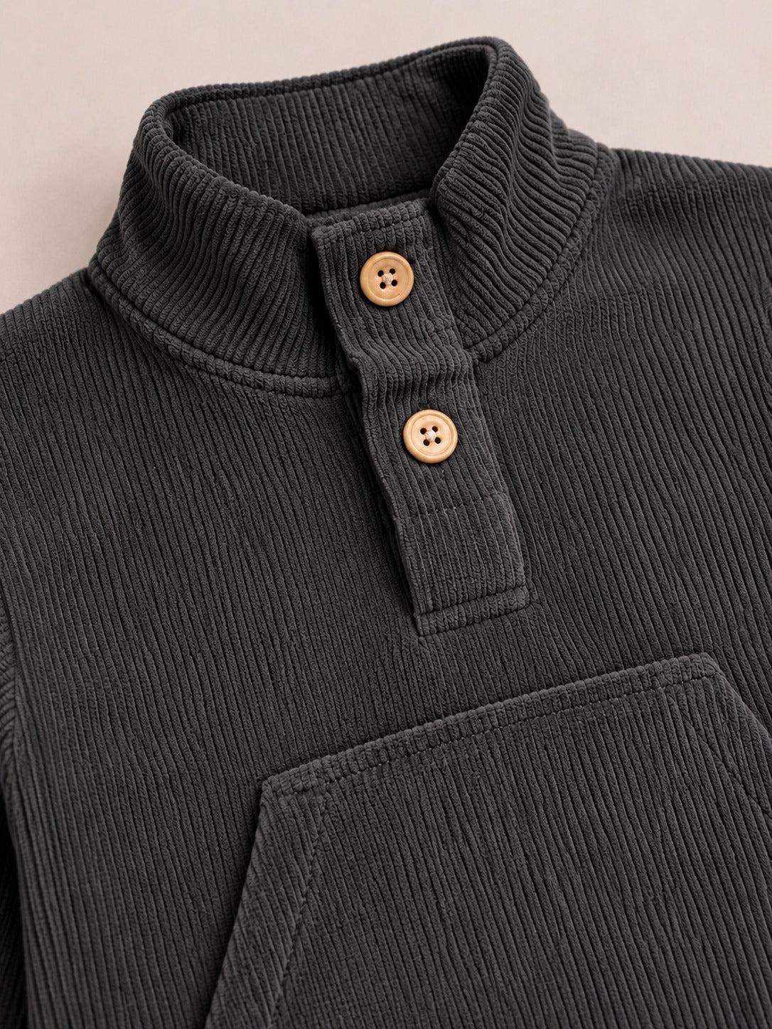 Dark Gray Corduroy Sweatshirt & Joggers Set for Toddlers – Cozy & Stylish Boys Outfit BloomUp