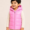 Pink Hooded Puffer Vest for Baby Girls – Lightweight Sleeveless Winter Jacket