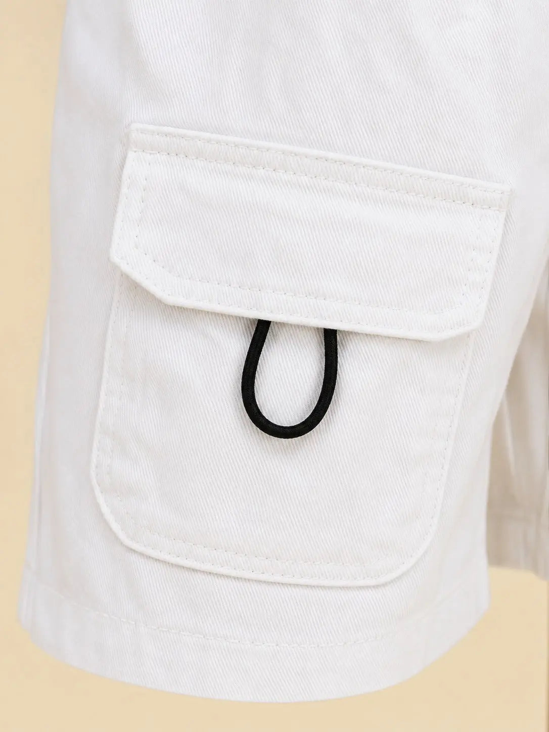 BloomUp White Cargo Shorts for Boys – Soft Cotton Summer Wear Kids Shorts