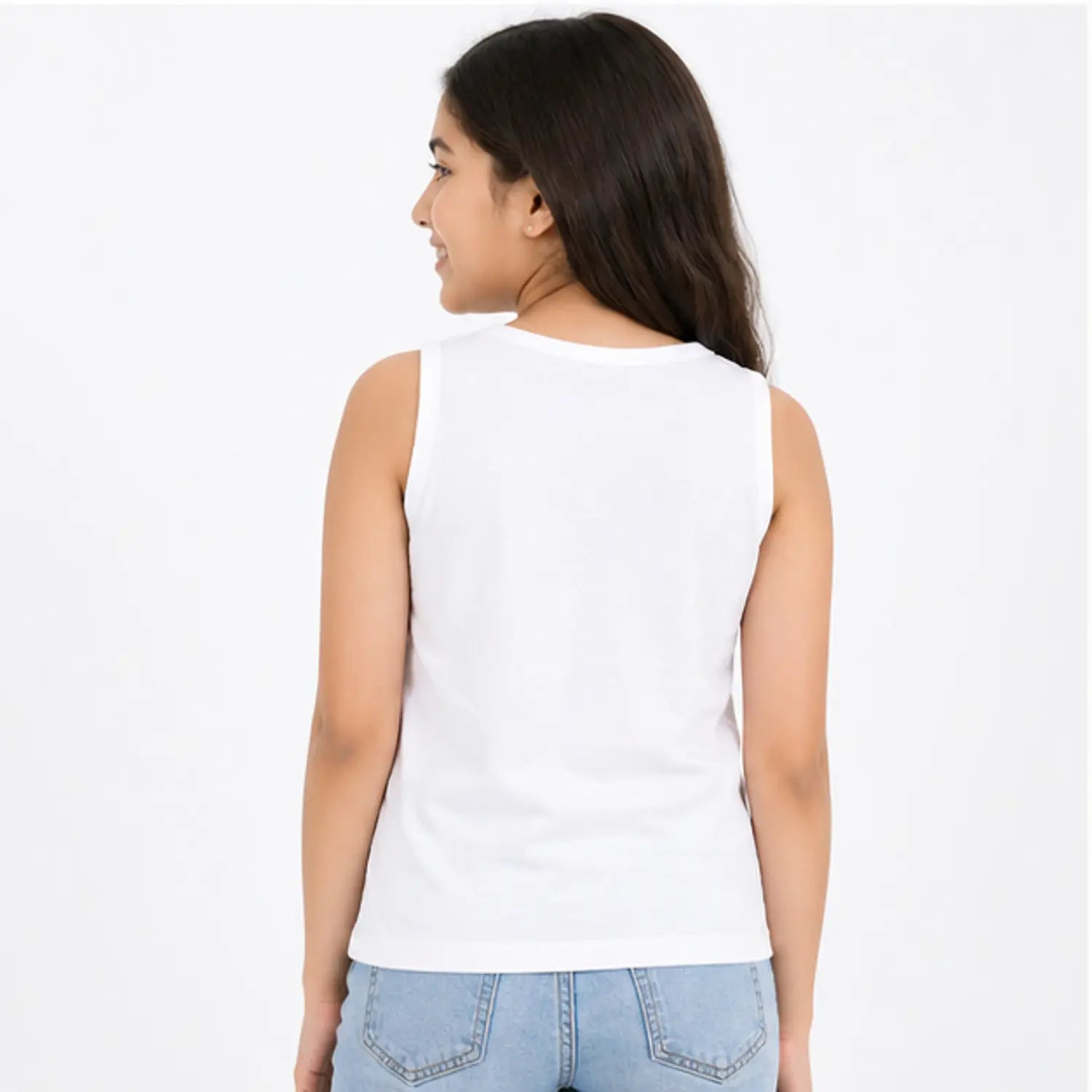 White Pineapple Graphic Sleeveless Top for Girls – Soft Cotton Summer Wear Kids Tank Top BloomUp