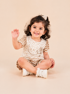 Brown 2-Piece Knit Set for Baby Girls 0-24M BloomUp