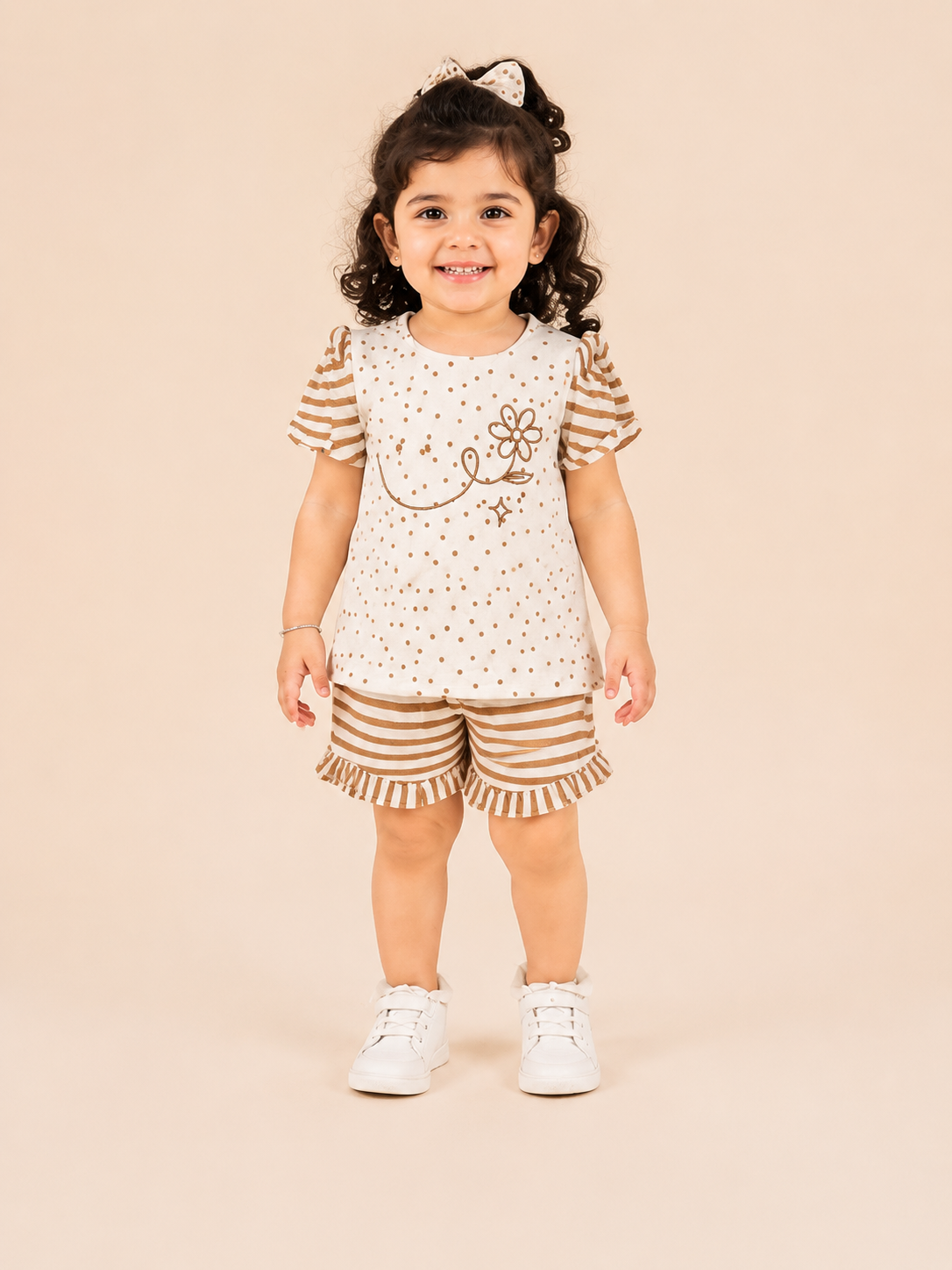 Brown 2-Piece Knit Set for Baby Girls 0-24M BloomUp