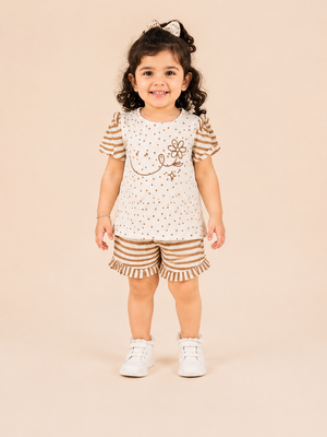 Brown 2-Piece Knit Set for Baby Girls 0-24M BloomUp