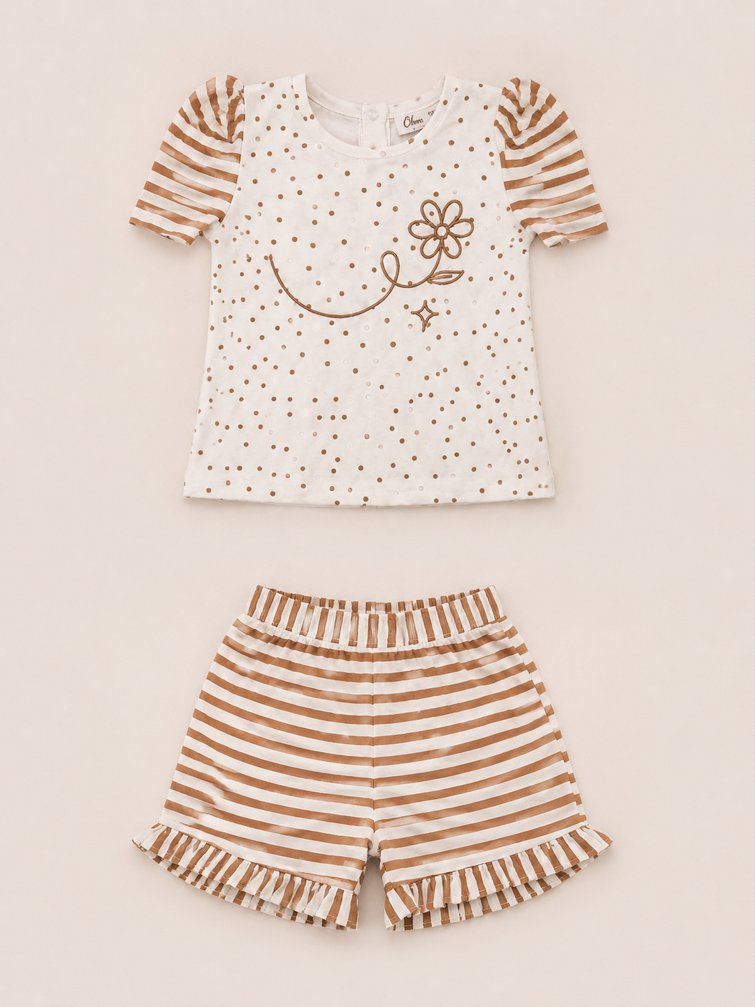 Brown 2-Piece Knit Set for Baby Girls 0-24M BloomUp