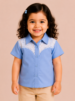 Cheerful Blue Girls Shirt 0-24M BloomUp