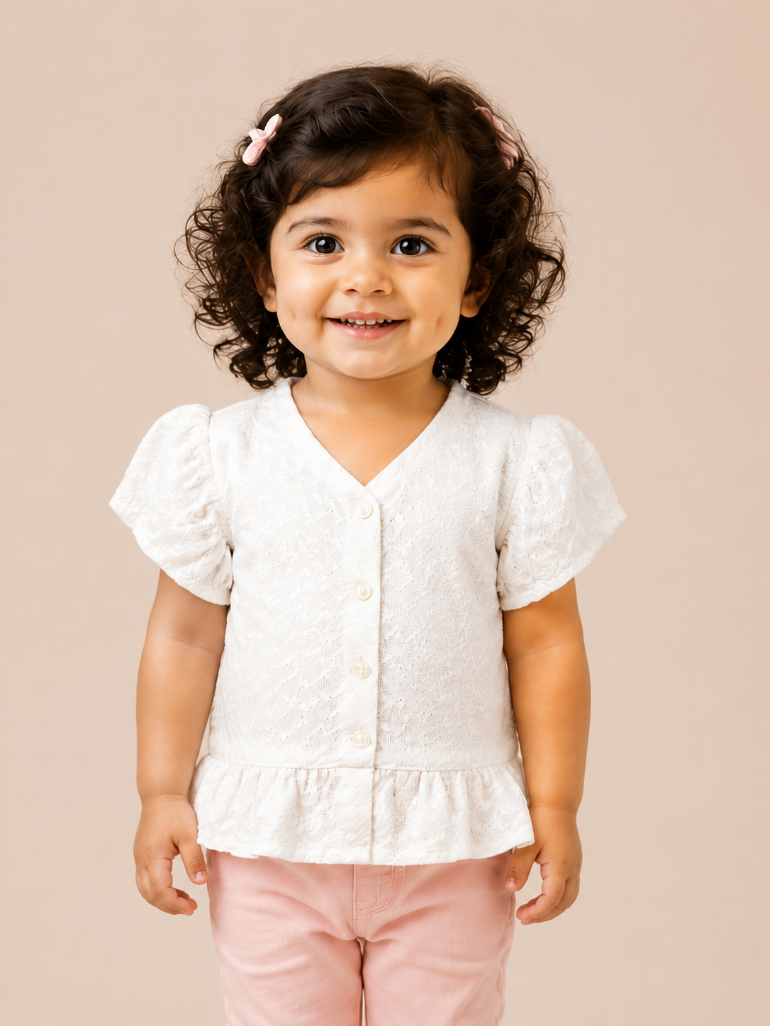 Crisp White Girls Top 0-24M BloomUp