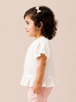 Crisp White Girls Top 0-24M BloomUp